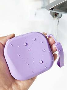 Nueva bolsa cosmética de silicona cuadrada mini, monedero multiusos pequeño para uso al aire libre, almacenamiento de llaves, auriculares, portador de tarjetas