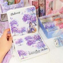 6 rotoli di adesivi a forma di fiori, nastro floreale trasparente in PET per agenda, fai-da-te, custodie per cellulare, scrapbook, calendario, buste, decorazione