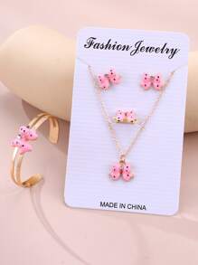 5 件套女孩蝴蝶首饰套装包括项链、手链、戒指、耳环 - 蝴蝶 - 查看 17