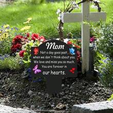 YAFITYES 1 pieza Estaca conmemorativa del jardín, marcador impermeable de tumba para mamá y papá, y otros seres queridos, placa homenaje para exterior, decoración de cementerio de condolencia