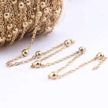 Rolo Corrente Singapura Com Bolinha 3.5mm Ouro/Prata 10 Metros
