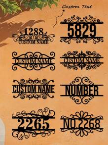 1pc Custom Vintage Metal Doorplate Decorative Art, Rural Street Nameplate Wall Decorations - Personalized Door Numbers And Text - Wall-Mounted Multifunctional Address Signs, House Numbers, Outdoor Address Signs, Farmhouse Door Art,Graphic Print