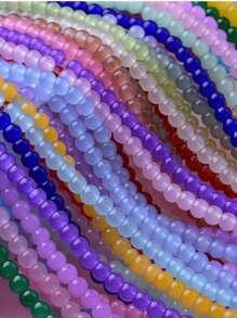 200pcs 6mm DIY Jelly Imitation Agate Round Beads, Multi Color Selections, For Bracelet Necklace Jewelry Accessories - Multicolor - View 1