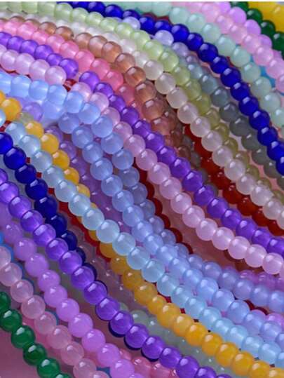 200pcs 6mm DIY Jelly Imitation Agate Round Beads, Multi Color Selections, For Bracelet Necklace Jewelry Accessories