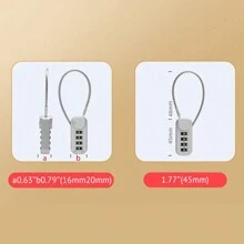 1 件高品质多功能 4 位数字防盗锁，13.5 厘米锌合金数字锁，适用于行李箱行李袋，方形锁，密码钥匙防盗锁带绳，锁带长钥匙扣，锁带长绳，非常适合旅行机场学校自行车可爱礼物