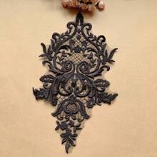 1pc Black & White European Grid Pattern Embroidered Water-Soluble Fabric Applique, Decoration For Wedding Dresses And Gowns - Multicolor - View 8