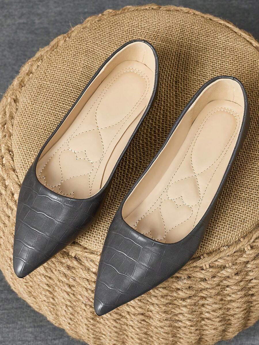 MonaNise Women's Comfy Snake Skin Pattern Pointed Toe Flat Shoes, Versatile In Red, Pink, Yellow, Grey, Burgundy, Olive Green, Navy, Brown For Travel, Vacation, Casual Wear