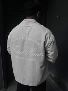 Men's Summer Short Sleeve Letter Print Polo Shirt, Fashion