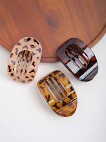 1 件优雅大理石纹椭圆形鸭夹发夹，扎染扁平圆形发夹（适合浓密头发），发爪多功能发饰，爪夹，发夹，发夹，发夹，发夹，鳄鱼发夹 - 彩色 - 查看 5