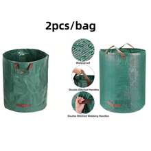 2 piezas/1 pieza Bolsa grande reutilizable de hojas, bolsa impermeable y antioxidante para césped, bolsa de residuos plegable de gran capacidad para el jardín, bolsa recolectora de polvo para jardín, bolsa de jardín para recoger hojas, bolsa de jardín de gran capacidad, bolsa de basura de hojas para piscina y jardín, bolsa comercial de reciclaje de basura