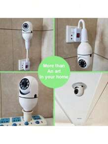 Câmera wifi Ip Segurança Lâmpada Panorâmica sem fio giratória 360 com encaixe lampada bocal rosca ptz full HD visão noturna segurança - bivolt - Branco - Visão 5