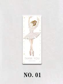 6 件芭蕾舞女演员发圈标签卡、芭蕾舞者派对礼物、生日发圈卡、芭蕾舞短裙可爱发圈标签（不含发圈）