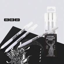 3 Stücke Gelly Roll Gel-Stifte Weiß Hervorhebungsmarker für Journaling Kunst Zeichnen klassische weiße Tinte sortiert Spitze fein mittel breit