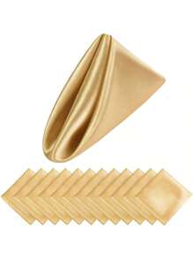 6/12/24/1pc Guardanapos de cetim, guardanapos de jantar quadrados, guardanapos de mesa macios resistentes a manchas e rugas para decoração de jantar de festa de casamento romântica, 16,92 polegadas, decoração de cozinha, guardanapos de decoração de Páscoa, guardanapos de pano