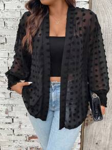 A Plus Size Ladies Casual Loose Thin Cardigan For Spring And Summer Chiffon Mesh Cardigan Casual Loose Tops