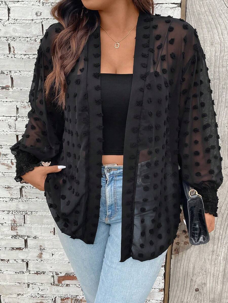 A Plus Size Ladies Casual Loose Thin Cardigan For Spring And Summer Chiffon Mesh Cardigan Casual Loose Tops