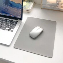 1pc Solid Color Leather Mouse Pad, Minimalist & Fashionable Business Office Accessory