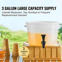 Large Capacity Glass Or Plastic Beverage Dispenser 1 Gal To 5 Gal With Stainless Steel Spigot Or Spring-Loaded Faucet For Juice Tea Cocktails Durable Material Easy Cleaning Elegant Wooden Stand Or Slim Base - Máy rót nước 5 gallon, 2 gói - Xem 3
