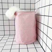1 Foldable Household Fabric Dirty Laundry Storage Basket - 粉色 - 查看 4