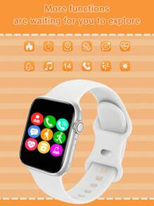 Hot 1 Pc Silicone Strap Sports Smart Watch For Teenagers, 1.44" Touchscreen Electronic Smart Watch With Call Function, Pedometer, Calorie Tracking, Multiple Sports Modes, Alarm & Notification For Android & IOS, Suitable For Gifts, Sports, School, Party And More, Multiple Strap Options - Multicolor - View 3