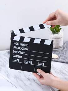 1pc Creative Wooden Clapperboard Decoration, Suitable For Bedroom, Living Room, Office Wall Decor, Desktop Ornaments, Party Supplies - Multicolor - View 3