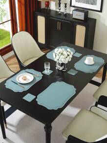 8/12pcs Hotel Restaurant Placemats/Coasters Set, High-End Table Mats, Multi-Color Heat-Resistant Pads, Protect Tabletop, Suitable For Wedding, Party, Home Kitchen Dining, Holiday Decoration