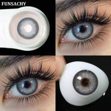 FUNSACHY 1年使用彩色隐形眼镜 14.5mm 大直径隐形眼镜眼部化妆美容化妆