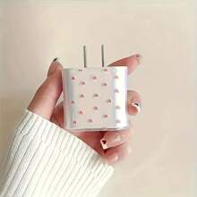 paquete de 5 fundas protectoras de cable de carga de TPU rosa con diseños lindos de corazón/pajarita/floral, compatibles con cargadores Apple 18W/20W, gran regalo para amigos