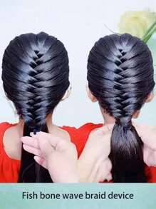 1 szt. Urządzenie do zaplatania warkoczyków kablowych, Urządzenie do zaplatania warkoczyków ośmiornicowych, Urządzenie do zaplatania warkoczyków falowanych, Narzędzia do stylizacji włosów do codziennego zaplatania i tworzenia koków, Wykonane z jednokolorowego tworzywa ABS, Odpowiednie na każdą porę roku, Zestaw do stylizacji włosów, Zestaw narzędzi do włosów, Artykuły szkolne, Akcesoria do włosów