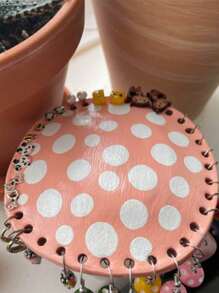 2 piezas Organizador de aretes con forma de hongo, Torre de joyería con forma de hongo, Estante decorativo hermoso, Estante de exhibición, Regalo de hongo para dama, Artículo de hongo lindo, Soporte de aretes con forma de hongo para escritorio, Adorno de resina, Día de la Madre, Regalo para mi madre, Decoración de habitación - Multicolor - Ver 3