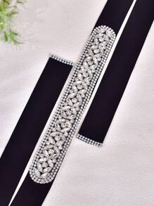 1 szt. Błyszczący, uniwersalny pasek do sukienki z kryształkami, formalny dodatek do stroju na występy, wesela, panny młode - czarna wstążka - Zobacz 9