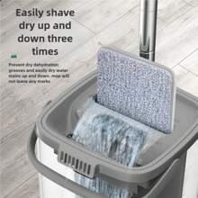 PokEpic Mop And Bucket With Wringer Set, Hands Free Flat Floor Mop And Bucket, 6 Washable Microfiber Pads Included, Wet And Dry Use, Home Floor Cleaning System For All Floor Types And Windows - White - View 5