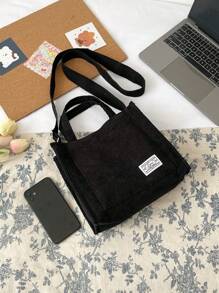 Large Capacity Canvas Women's Handbag,Korean Style Small Square Bag, Cross-Border Shoulder Bag, Shoulder Bag, Lunch Bag, Wholesale Bags - Black - View 8