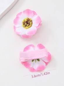 10pcs Set Teen Girls Faux Flower Hair Clips, Beach Travel Holiday Photo Props Floral Decoration DIY Bangs Hair Accessories - Multicolor - View 6