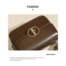 High-End Small Square Bag Women's Bag New Lock Fashionable And Simple Commuter Shoulder Messenger Bag