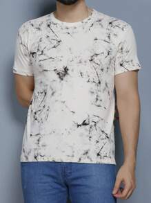 Short Sleeve T-Shirts With All-Over Print Visco Lycra Mesh