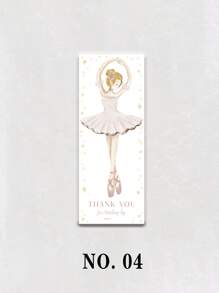 6 件芭蕾舞女演员发圈标签卡、芭蕾舞者派对礼物、生日发圈卡、芭蕾舞短裙可爱发圈标签（不含发圈）