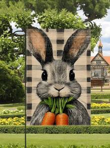 1pc Charming Easter Garden Flag - Double Sided Linen, Weather Resistant, Washable Easter Scene Banner, 12x18 Inches, Suitable For Indoor/Outdoor Use, Outdoor Decoration, Easter Decoration, Spring Decoration, Holiday Party Decoration, Outdoor Easter Decoration (Excluding Pole)