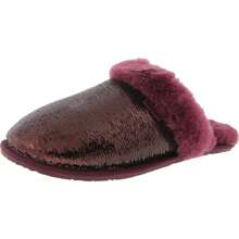 UGG Womens Faux Fur Lined Manmade Slide Slippers - Black - View 4