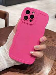 基本款手机壳 1 件装 TPU 彩色波浪纹手机壳 适用于 15 Pro Max、三星 A14 - 米色 - 查看 3