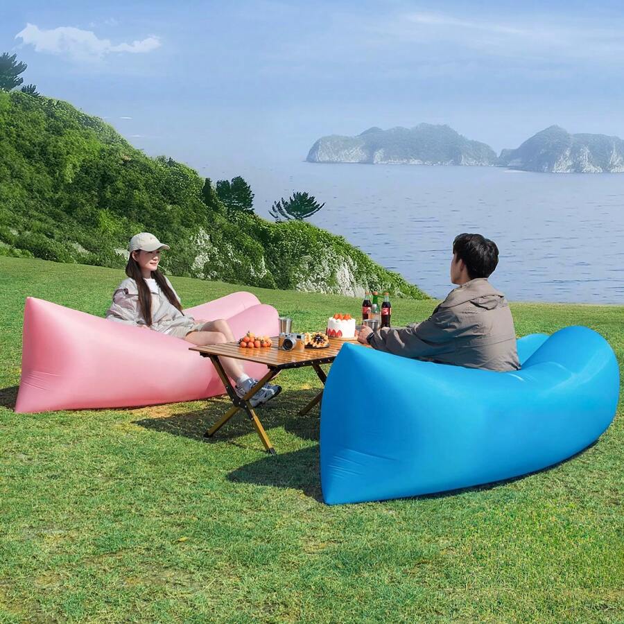 Lazy Inflatable Sofa Camping Beach Sleeping Bag Portable Camping Bed ...
