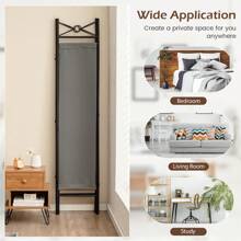 4-Panel Room Divider Folding Privacy Screen With Polyester Cloth 182CM Privacy Divider For Bedroom Living Room Study - Grey - View 7