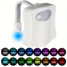 1 lampada da toilette a induzione multicolore, adatta per la decorazione del bagno, aggiunge colore al bagno, alimentata a batteria (batteria non inclusa)