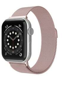 1 条男女通用不锈钢米兰网状磁性表带，兼容 45/49/38/40/41/42/44 毫米 Apple 系列 1/2/3/4/5/6/7/8/SE - 粉色 - 查看 4