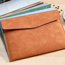 1pc Minimalist A4 Leather Document Organizer Bag, Office File Storage Pouch For A4 Size Documents And Items, Portable Business File Folder,Back To School,School Supplies - Multicolor - View 10