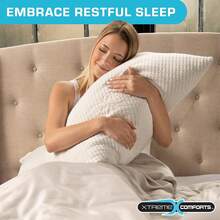 Xtreme Comforts Shredded Memory Foam Pillow- Allergy-Friendly & Cooling Pillow Cover For Side, Back & Stomach Sleepers- Machine Washable - Foam Pillows For Sleeping & Neck Pain Relief (Queen) - 1 - View 9