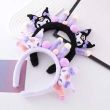 Sanrio 1 pièce Bandeau torsadé mignon de personnage Kuromi de dessin animé, accessoire pour cheveux de personnage créatif Sanrio