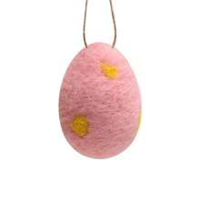 1pc Handcrafted Wool Felt Easter Eggs Colorful Textured With Floral And Bunny Designs Ideal For Tabletop Room Decor, Craft & Party Embellishments