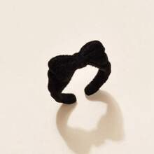 1pc Cute Elegant Sweet Bowknot Flocked Design Ring, Adjustable Ladies' Daily Casual Office Holiday Birthday Gift, Versatile