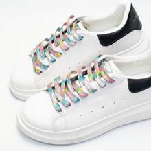 1 Pair Colorful Flat Shoelaces, Creative Fruit & Star Design Shoe Strings - FH.03-gray Fruit Laces - View 2